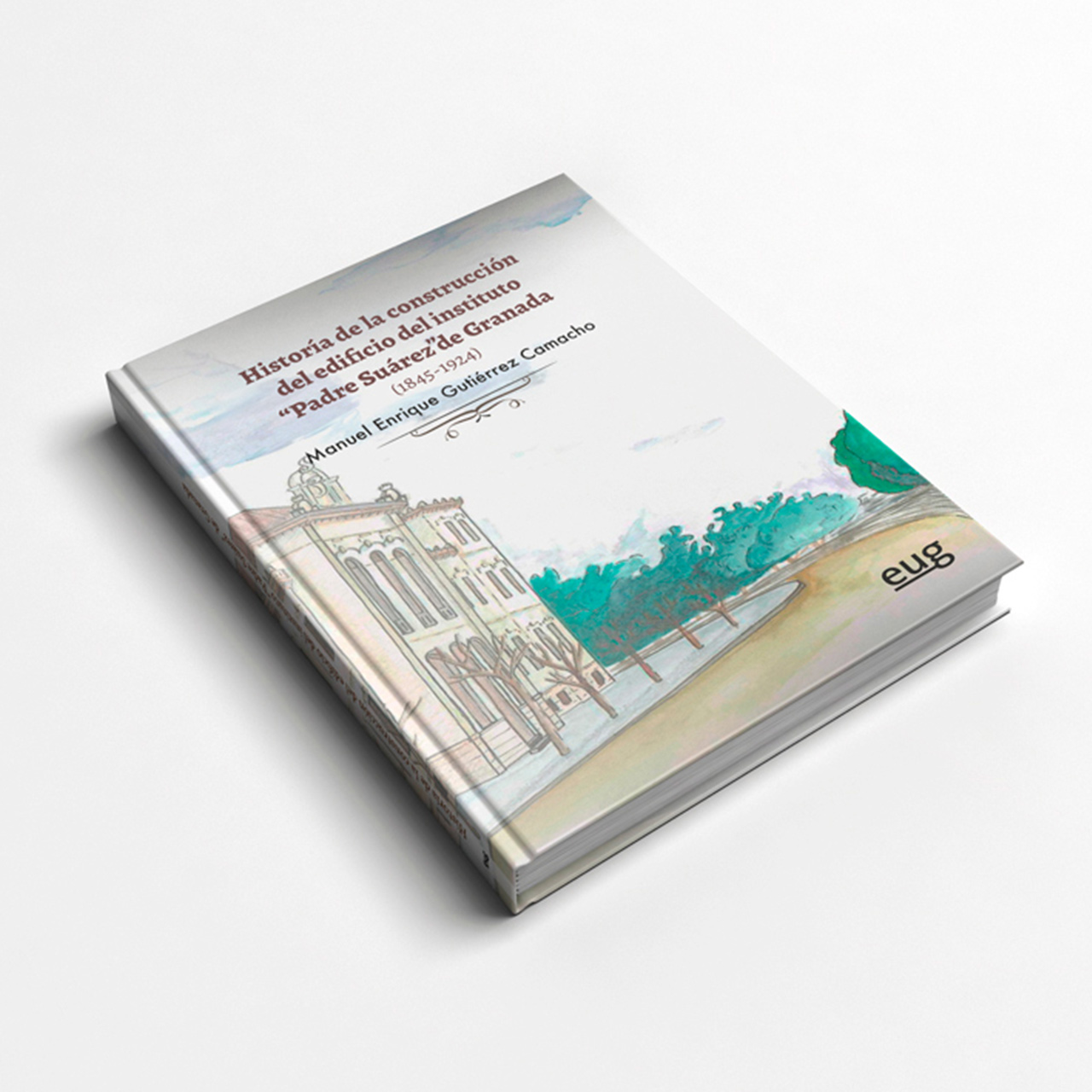Ejemplo de parte de la ilustración y diseño de la portada del libro Historia de la construcción del edificio Padre Suárez
