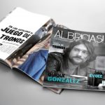 Ejemplo de parte del diseño y maquetación de la revista Albricias!