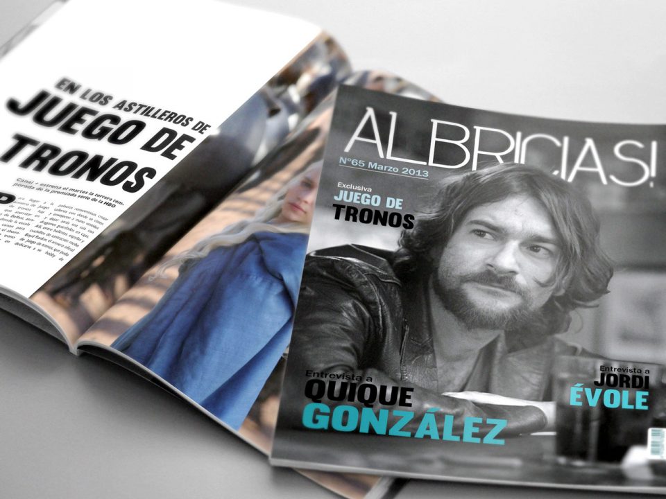 Ejemplo de parte del diseño y maquetación de la revista Albricias!