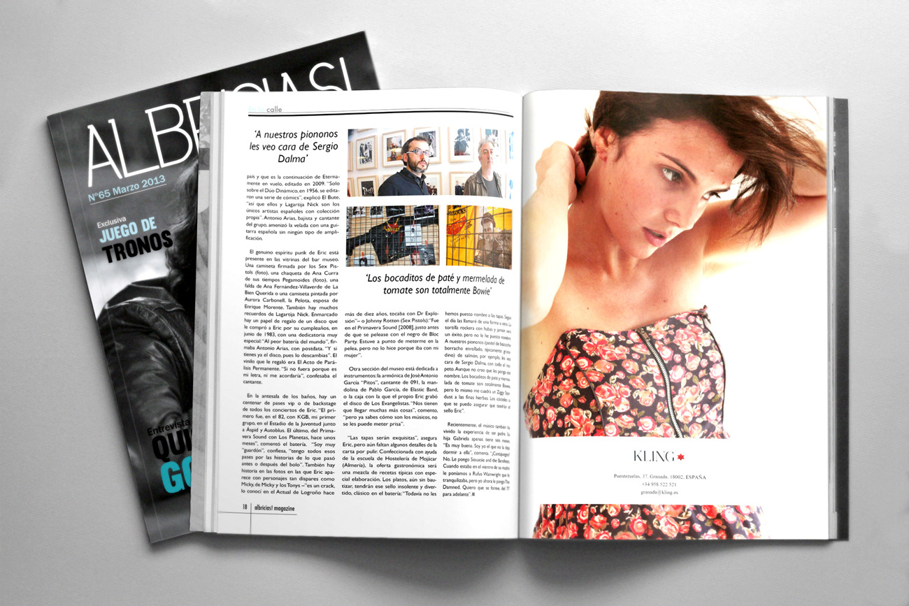 Ejemplo de parte del diseño y maquetación de la revista Albricias!