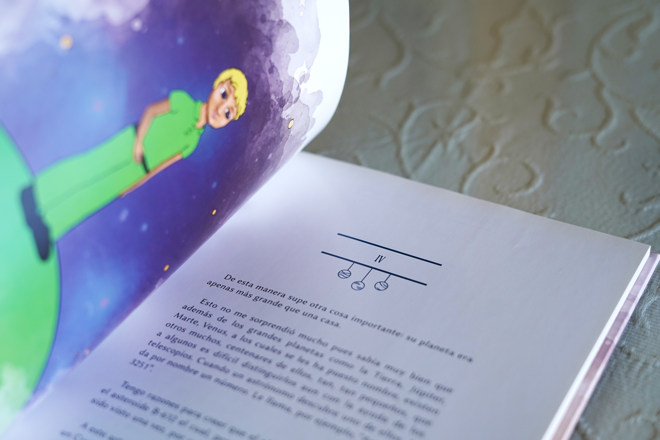 Ejemplo de parte del diseño, maquetación e ilustración del libro El Principito