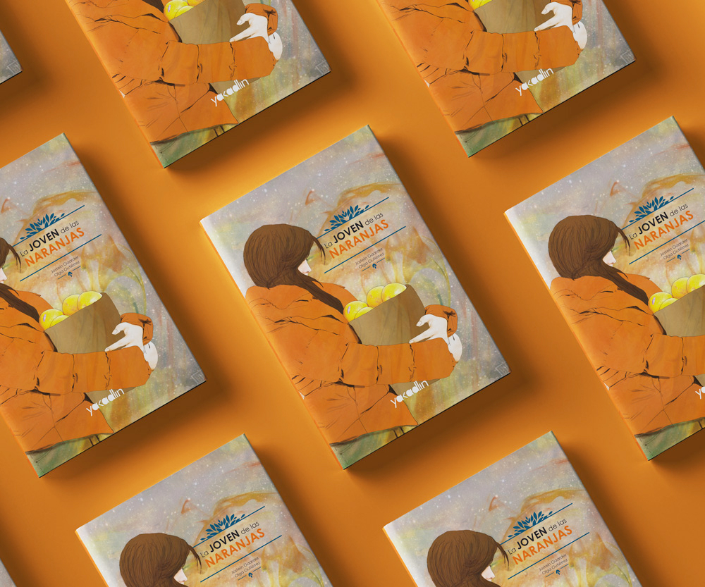 Ejemplo de parte del diseño y maquetación del libro La joven de las Naranjas