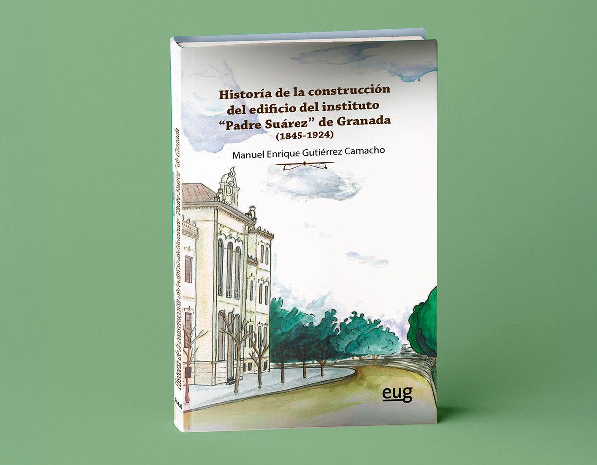 Ejemplo de parte de la ilustración y diseño de la portada del libro Historia de la construcción del edificio Padre Suárez