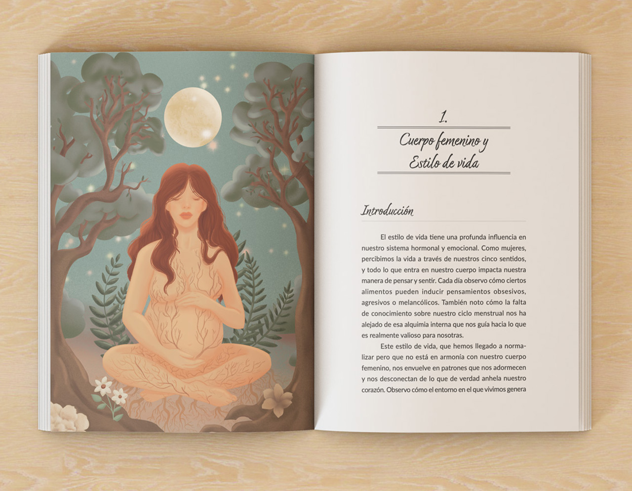 Ejemplo de parte del diseño y maquetación del libro La Voz de la Dulzura