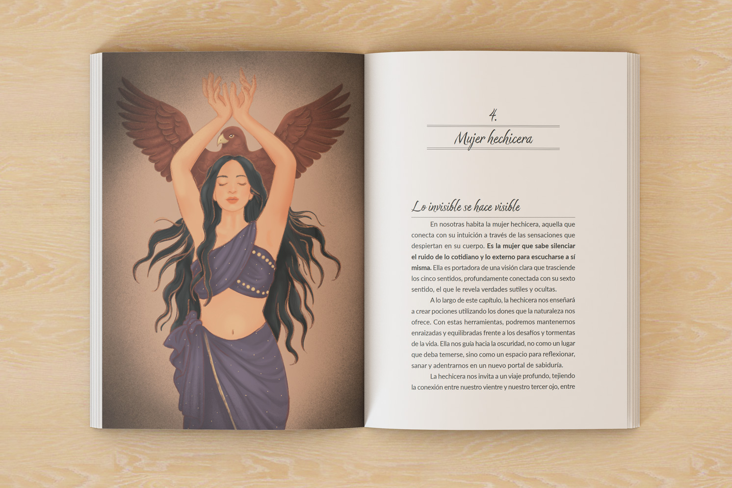 Ejemplo de parte del diseño y maquetación del libro La Voz de la Dulzura