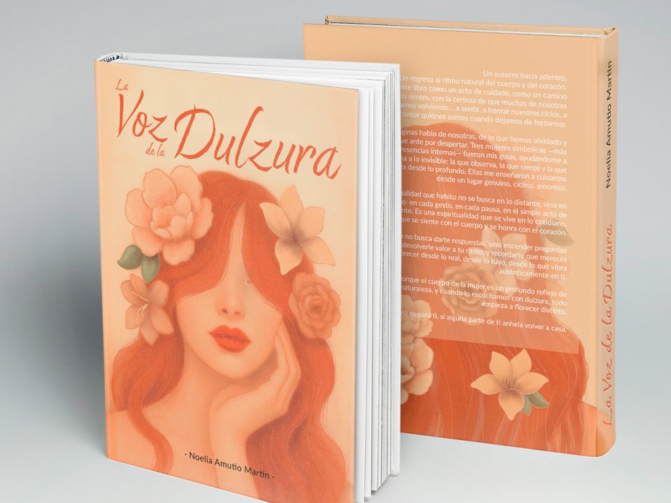 Ejemplo del diseño e ilustración del libro La voz de la dulzura
